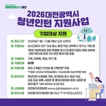 대전시, 청년인턴 지원사업 참여 구직자·기업 모집... 27일부터 접수 ‘정규직 전환과 경력개발 기대’ 기업에 월 인건비, 인턴은 3개월 현장 경험 기회 제공